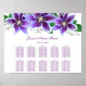 Classy Chic Clematis Wedding Seating Chart ポスター (正面)