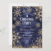 Classy Chic Gold Glitter Corporate Christmas Party 招待状 (正面)