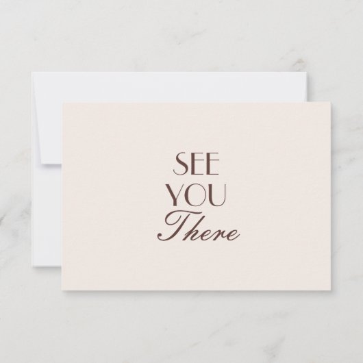 Classy Chocolate Brown Old Money QR Code Wedding 出欠カード (裏面)