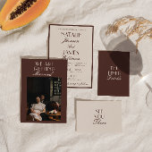 Classy Chocolate Brown Old Money Retro Wedding 招待状