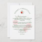 Classy Christmas Floral Monogram Heart Initials セーブザデート (裏面)