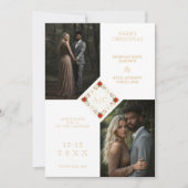 Classy Christmas Wedding Floral Wreath 2-Photo セーブザデート (正面)