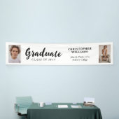 Classy Class of 2023 Script文字2写真 – 白 横断幕 (トレードショー)