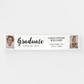 Classy Class of 2023 Script文字2写真 – 白 横断幕 (横)