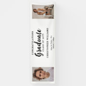 Classy Class of 2023 Script文字2写真 – 白 横断幕 (縦)