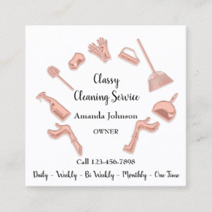 Classy Cleaning Service金ゴールドロゴMaid House Coppe スクエア名刺