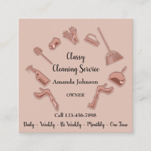 Classy Cleaning Service金ゴールドロゴMaid House VIP スクエア名刺