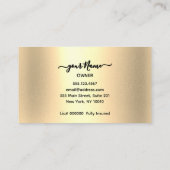 Classy Cleaning Service Maid Gold Glitter Business コーリングカード (裏面)