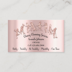 Classy Cleaning Servicesロゴメイドバラグリッター 名刺