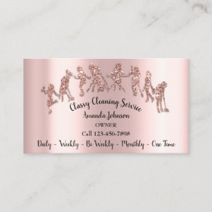 Classy Cleaning Servicesロゴメイドバラグリッター 名刺