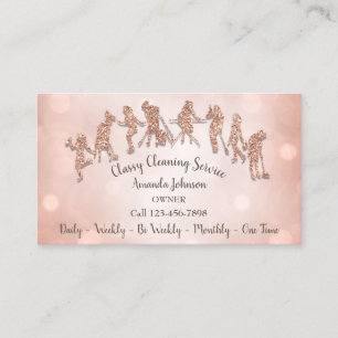 Classy Cleaning Servicesロゴメイドバラ金ゴールド 名刺
