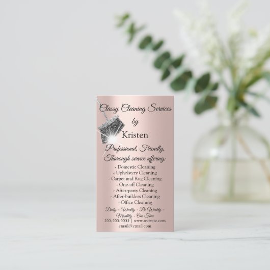 Classy Cleaning Services Houseの保バラQRCode 名刺 (スタンド正面)