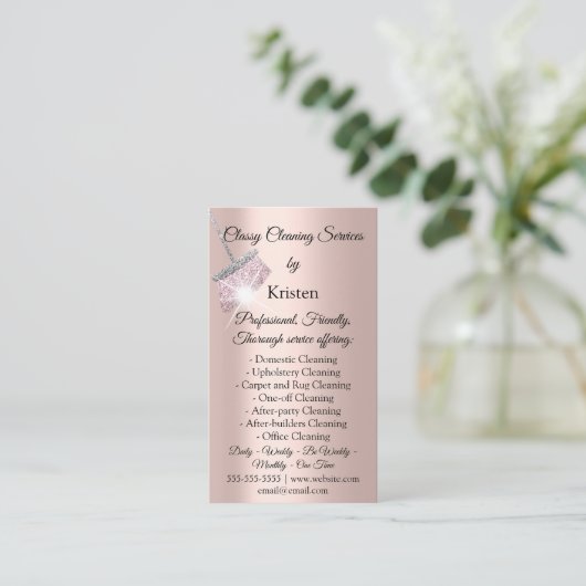 Classy Cleaning Services Houseの保QRCodeロゴ 名刺 (スタンド正面)