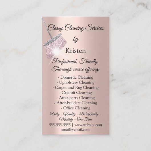 Classy Cleaning Services Houseの保QRCodeロゴ 名刺 (正面)