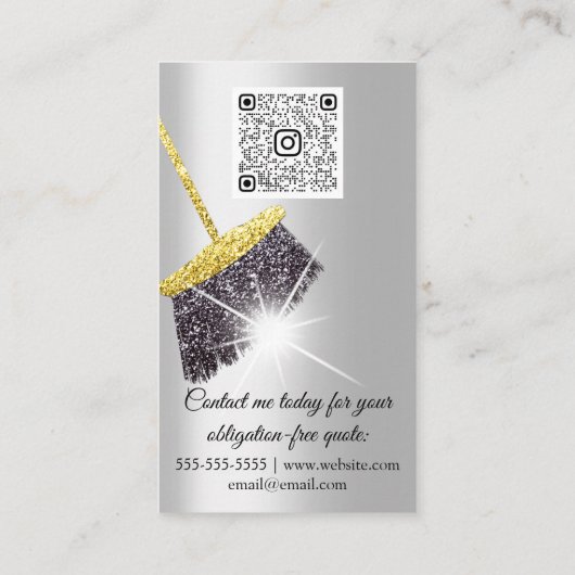 Classy Cleaning Services House保のQRCode金ゴールド 名刺 (裏面)