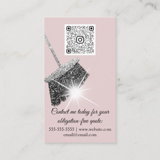 Classy Cleaning Services House's QRCode保 Pink 名刺 (裏面)