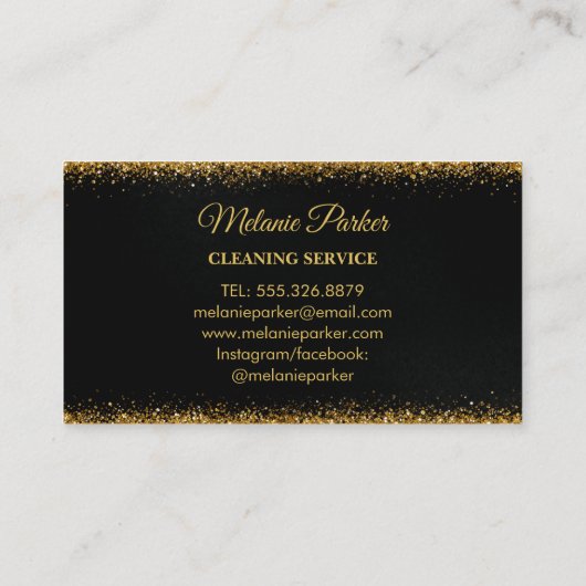 Classy Cleaning Services Logo Maid gold 名刺 (裏面)