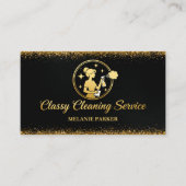 Classy Cleaning Services Logo Maid gold 名刺 (正面)