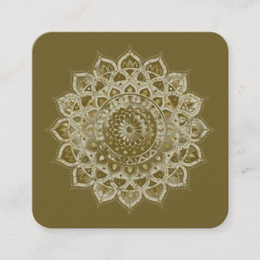 Classy Colorfully Mandala India Style 4 スクエア名刺 (正面)