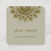 Classy Colorfully Mandala India Style 4 スクエア名刺 (裏面)