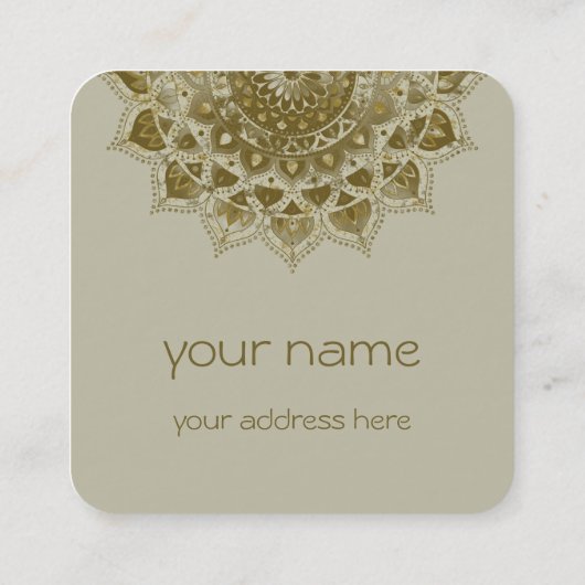 Classy Colorfully Mandala India Style 4 スクエア名刺 (裏面)