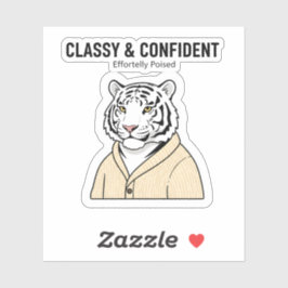 Classy Confident Tiger Sticker – Chill Animal  シール