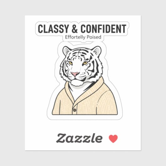 Classy Confident Tiger Sticker – Chill Animal  シール (シート)