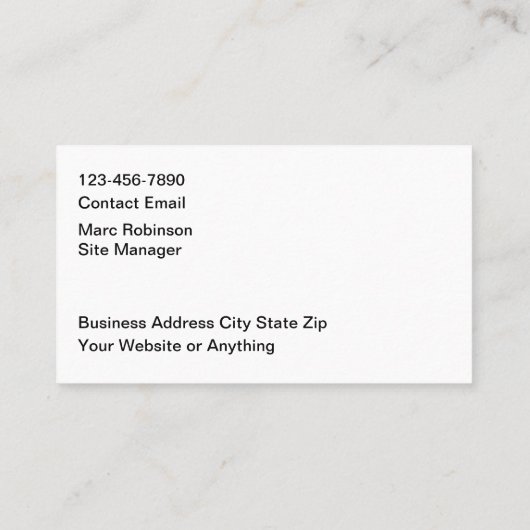 Classy Construction Theme Business Cards 名刺 (裏面)