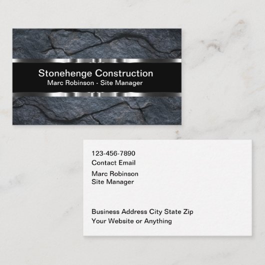 Classy Construction Theme Business Cards 名刺 (正面/裏面)