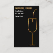 Classy Cool Bartender For Hire Business Cards 名刺 (正面)
