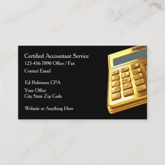 Classy CPA Accountant Business Cards 名刺 (正面)