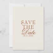 Classy Cream Burnt Orange Boho Terracotta Wedding セーブザデート (正面)