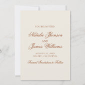 Classy Cream Burnt Orange Boho Terracotta Wedding セーブザデート (裏面)