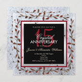 Classy Crystal & Gems 15周年結婚を迎える 招待状 (正面/裏面)