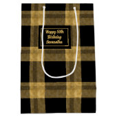 Classy Custom Black and Gold Gift Bag ミディアムペーパーバッグ (裏面)