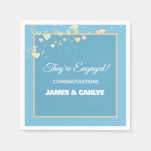 Classy, Custom Engagement Congrats  スタンダードカクテルナプキン (正面)