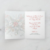 Classy Dark Red Teal Blue Green Floral Wreath シーズンカード (内部)