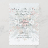 Classy Dark Red Teal Blue Green Floral Wreath シーズンカード (裏面)