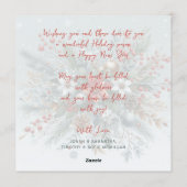 Classy Dark Red Teal Blue Green Floral Wreath シーズンカード (裏面)