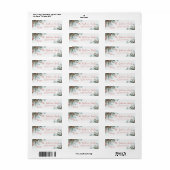 Classy Dark Red Teal Blue Green Floral Wreath ラベル (フルシート)