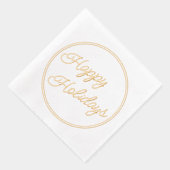 Classy December Happy Holidays Holiday 箔ナプキン (右)