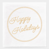 Classy December Happy Holidays Holiday 箔ナプキン (正面)