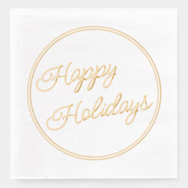 Classy December Happy Holidays Holiday 箔ナプキン