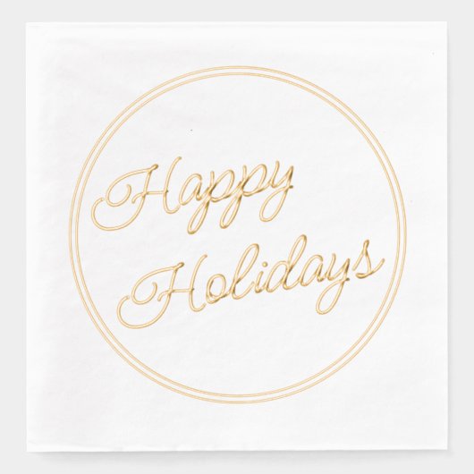 Classy December Happy Holidays Holiday 箔ナプキン (正面)