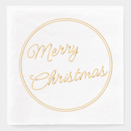 Classy December Happy Holidays Holiday 箔ナプキン