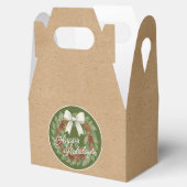 Classy December Wreath With White Bow Holiday フェイバーボックス (オープン)