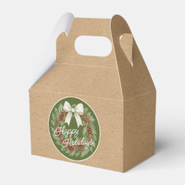 Classy December Wreath With White Bow Holiday フェイバーボックス