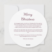 Classy Deep Plum Glitter Holy Nativity Christmas シーズンカード (裏面)