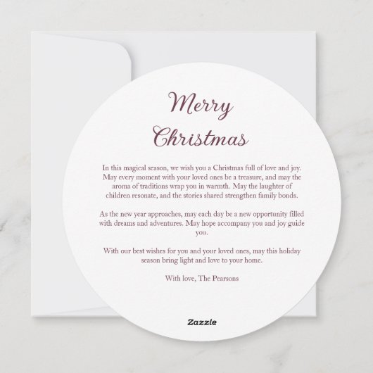 Classy Deep Plum Glitter Holy Nativity Christmas シーズンカード (裏面)