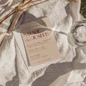 Classy Deep Red Blue Whimsical Modern Wedding 招待状